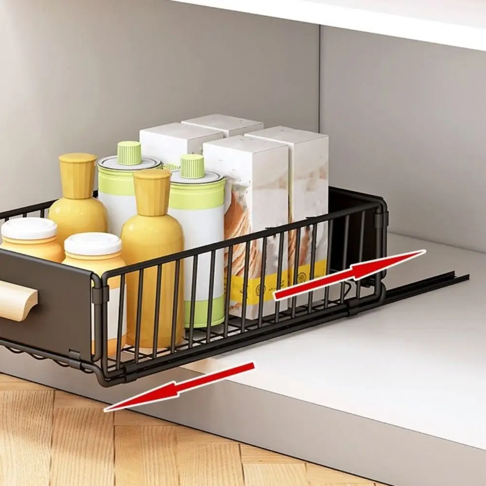 رف تخزين تلسكوبي قابل للطي مقاوم للتآكل، درج سحب معدني متعدد الوظائف، رف منزلق غير مثقوب