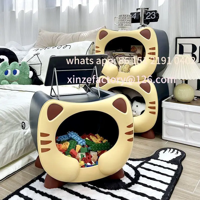

Customizable Cartoon Cute Trendy Bedside Table Bedroom Bedside Table Toy Storage Nightstands Living Room Home Furn