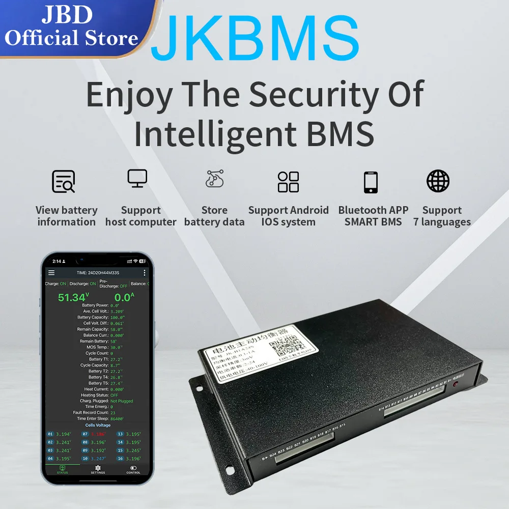 JK Balancer 8S 13S 14S 16S 17S 21S 24S 1A 2A 5A 10A Smart Active Equalizer Balancer Bluetooth APP Li-ion Lifepo4 Battery