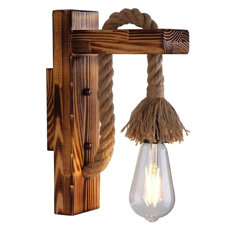 

American Country Wood Wall Lamp Personalized Solid Wood Retro Old Lamp Living Room Aisle Balcony Corridor Decorative Wall Lamp