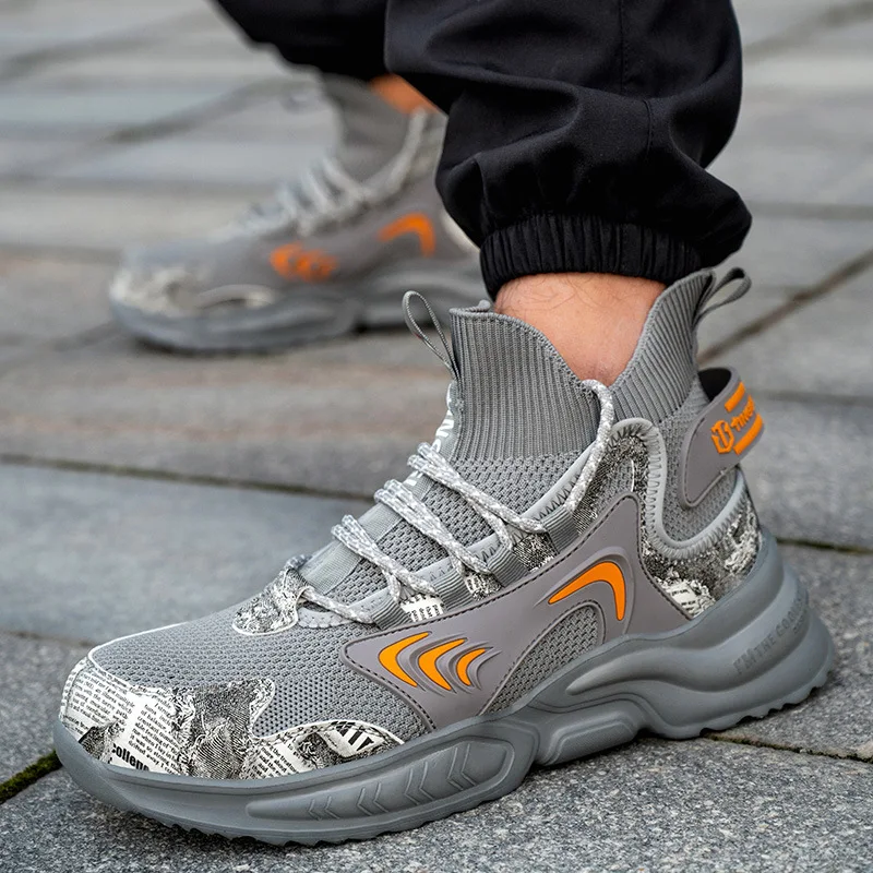 أحذية أمان رجالية جديدة غطاء صلب لأصبع القدم أحذية رجالي مقاومة للثقب ومضادة للسحق أحذية عمل للرجال والنساء أحذية عمل ناعمة قابلة للتنفس