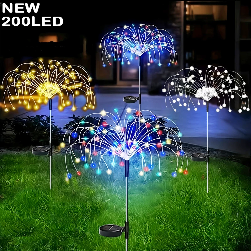 

Солнечные садовые фонари 200 светодиодов водонепроницаемые уличные фейерверки светодиодные гирлянды из медной проволоки газонные дорожки украшения сада
