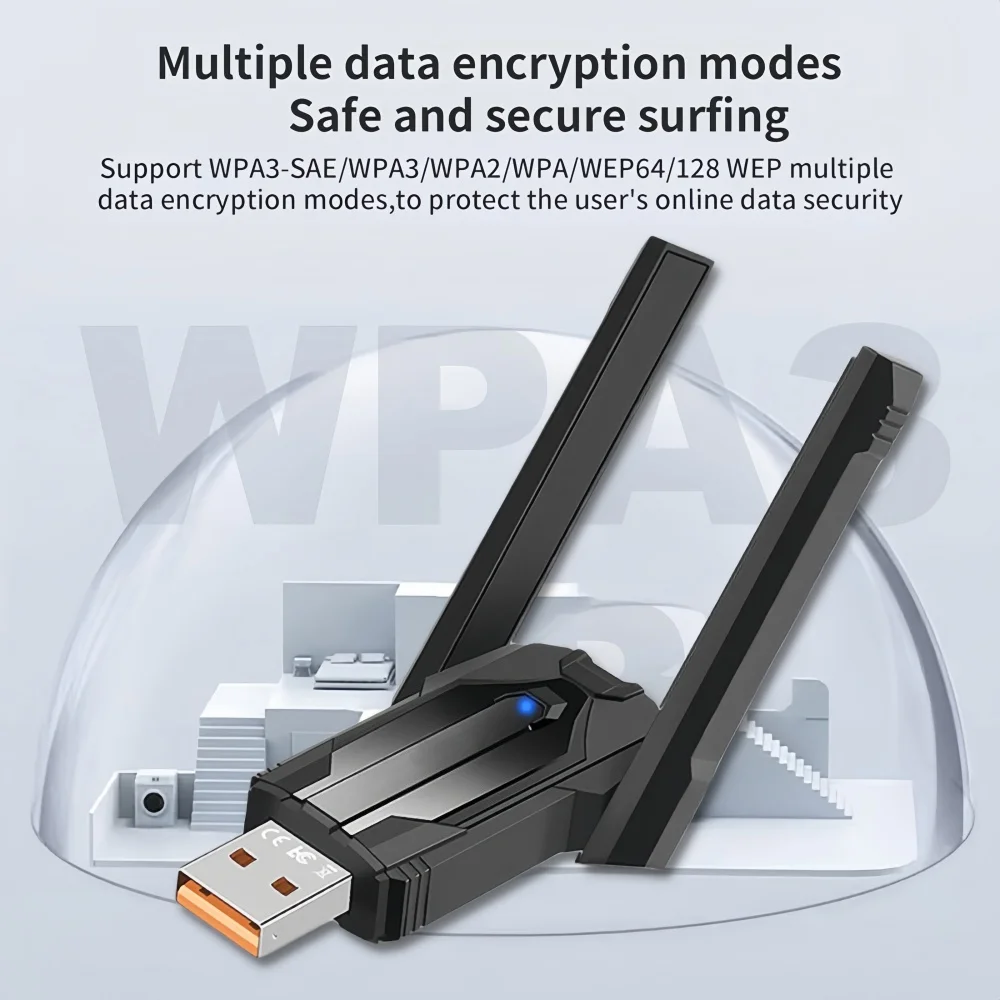 WIFI6 AX900 NetwerkkaartUSB Adapter Dual Band 2.4/5GHz WiFi Ontvanger Gecodeerde Dongle Driver Gratis, voor Win 10/11 Desktop Laptop