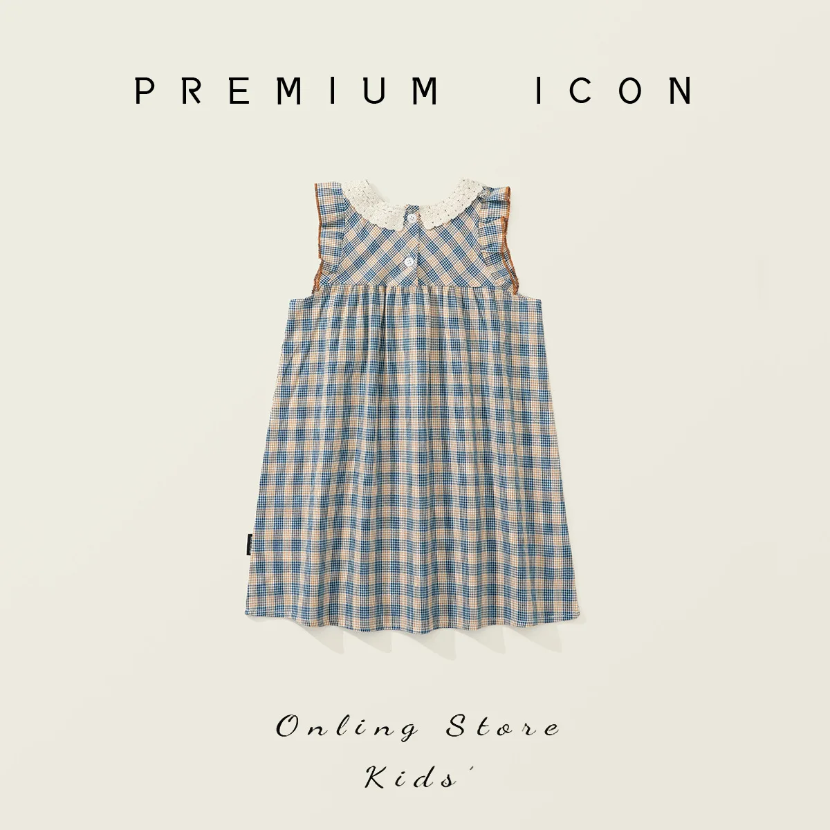 2024 Summer 2-8 Years Girls Casual Comfortable Cotton Plaid Sleeveless Dress