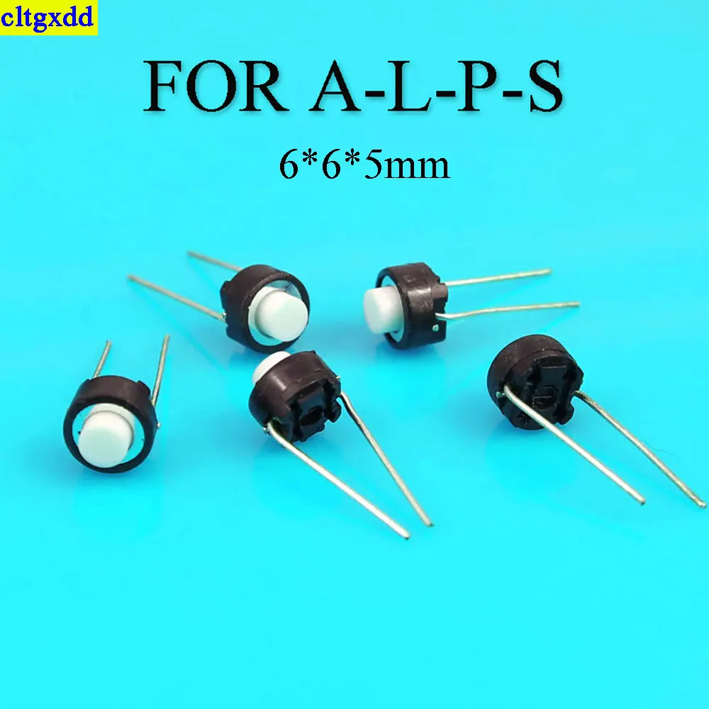 10-100pcs 6*6*5mm DIP 6X6X5 mm Tactile Tact Push Button Micro Switch Momentary for ALPS white head, bulk