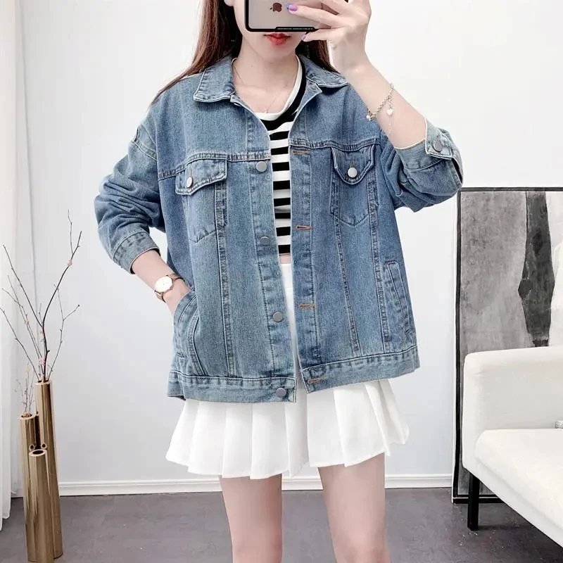 Denim Jackets Women's Fashion All-match Casual Outwear 2022 Spring Autumn New Short Embroidered Hong Kong Style Jeans Jackets