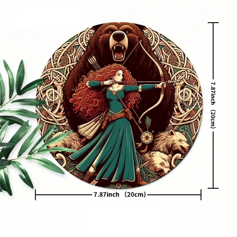 مسطح ثنائي الأبعاد - قطعة واحدة 20.32 × 20.32 سم Merida'S Bravery & Freedom Iron Wall Art - تأثير ثنائي الأبعاد، طراز كلاسيكي، سهل التعليق لديكور المنزل في Liv #2