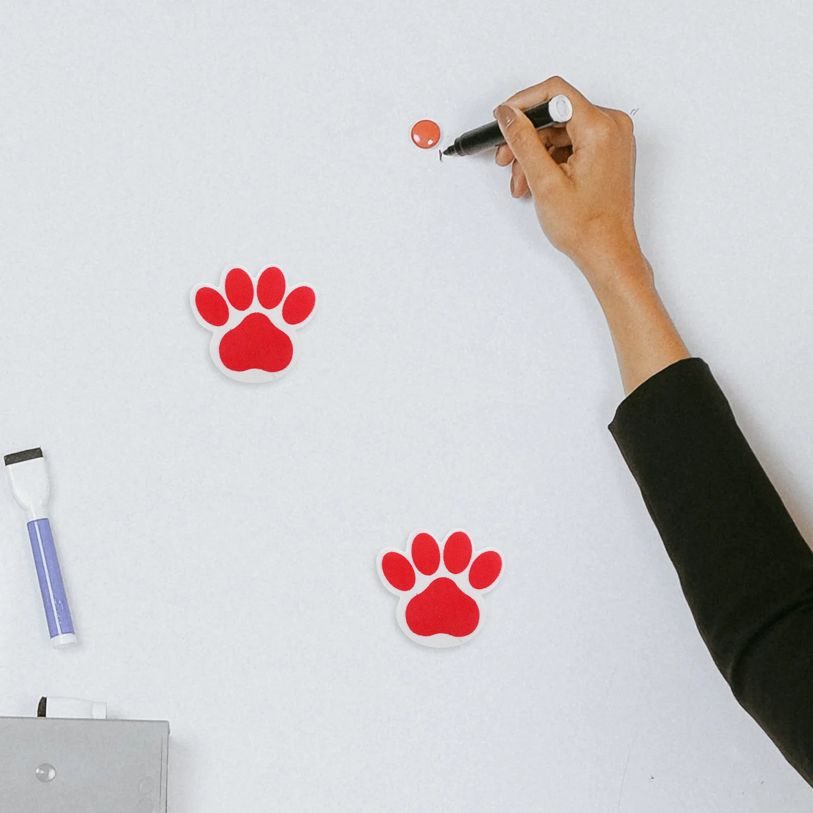 Magnetic White Board Erasers 10Pcs Paw Print Dry Erase Eraser Chalkboard Cleaner Cartoon Whiteboard Erasers Classroom