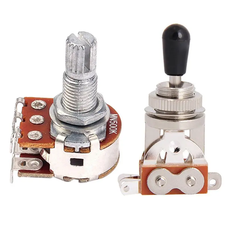 Electric Guitar Toggle Switch 3 Way In Black (Rhythm Treble) With 1Pc MN500K Dual Blend Balance Potentiometer(POT)