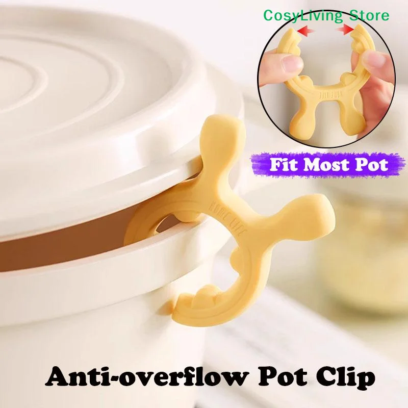 Multifunctional Anti Scalding Overflow Pot Clip Deer Ear Spatula Holder Silicone Spoon Rest Cooking Utensils Clip Kitchen Gadget