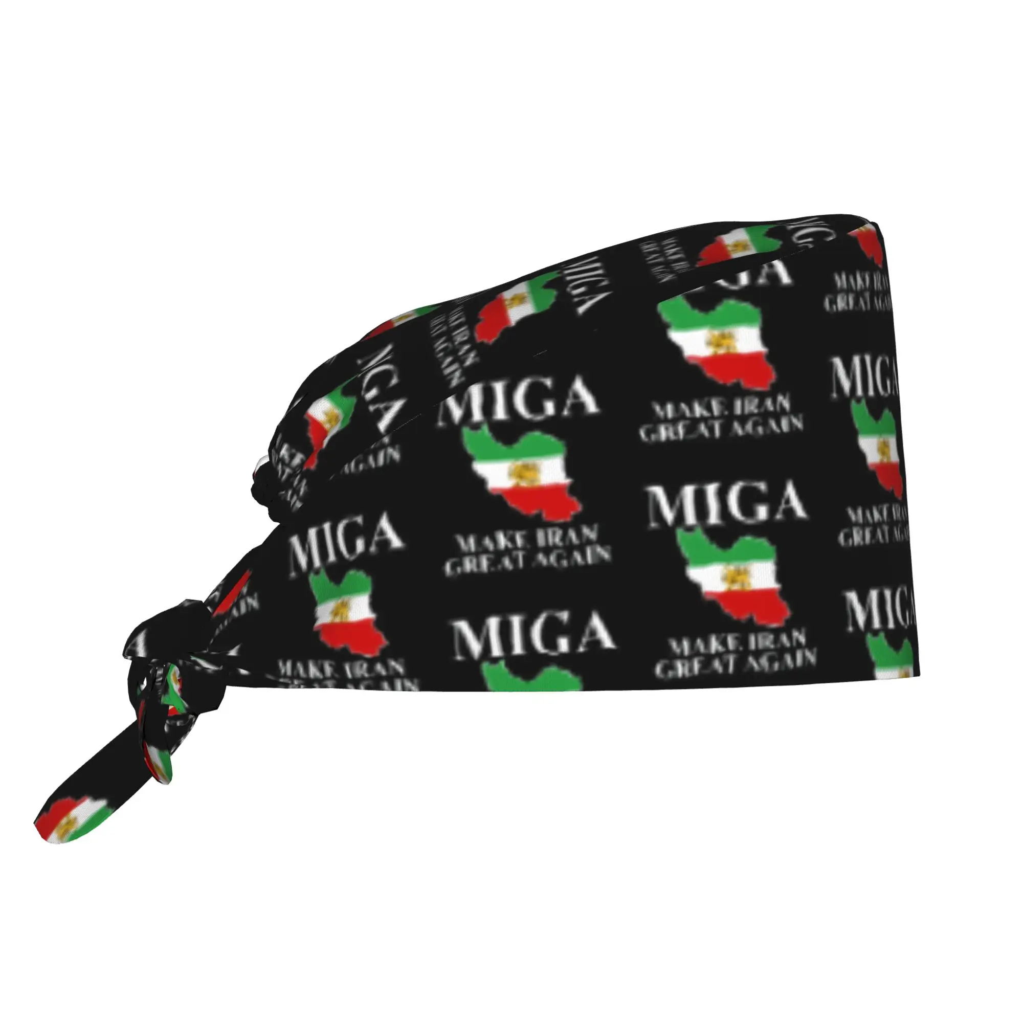 Miga MAKE IRAN GREAT AGAIN Cleaning Working Cap Comfortable Unisex  Scrub Cap Surgicals Hat Nurse Scrubs Hat Nurse
