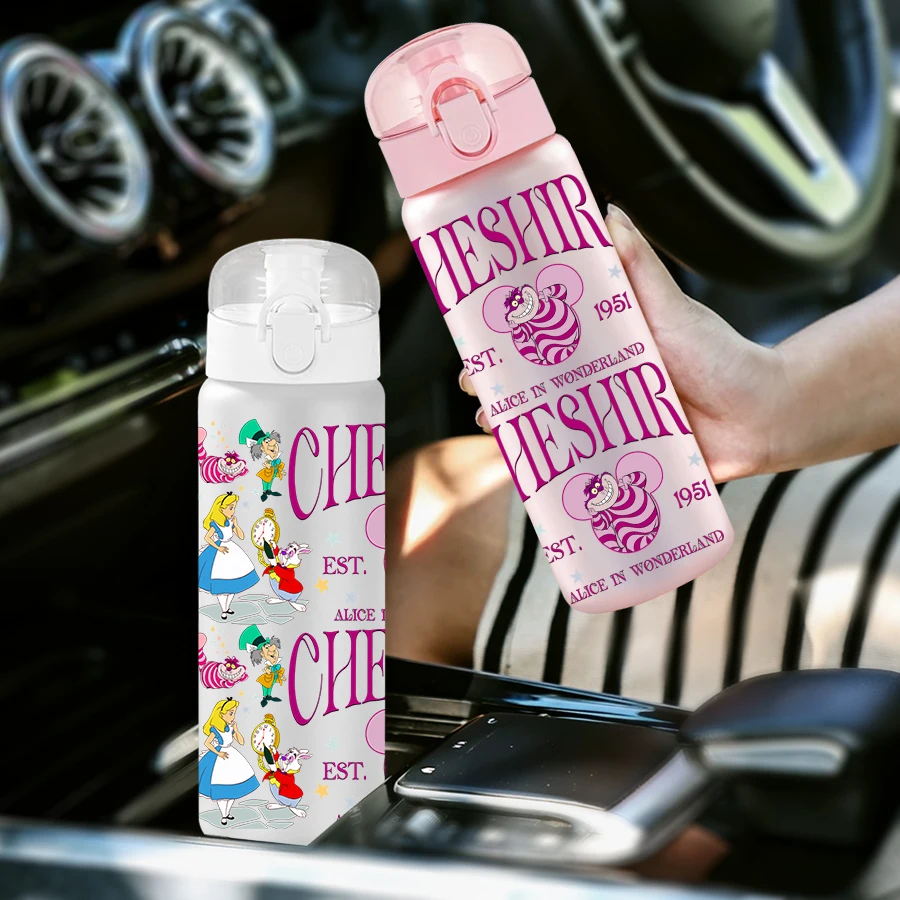 1Pc Disney Alice Queen pattern 26oz plastic water bottle outdoor sports water cup birthday/homecoming gift