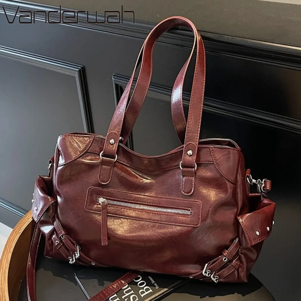 

Winter Style Soft Pu Leather Y2k Cool Commuter Tote Sac Large Capacity Handbag Shoulder Bag Women's Bag Purses Women Hand Bags