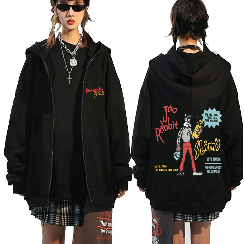 Movie Pulp Fiction Jack Babbit Slims Zipper Hoodies Male Casual Fleece Zip Up Jacket Director Quentin Tarantino Zip Up Hoodies