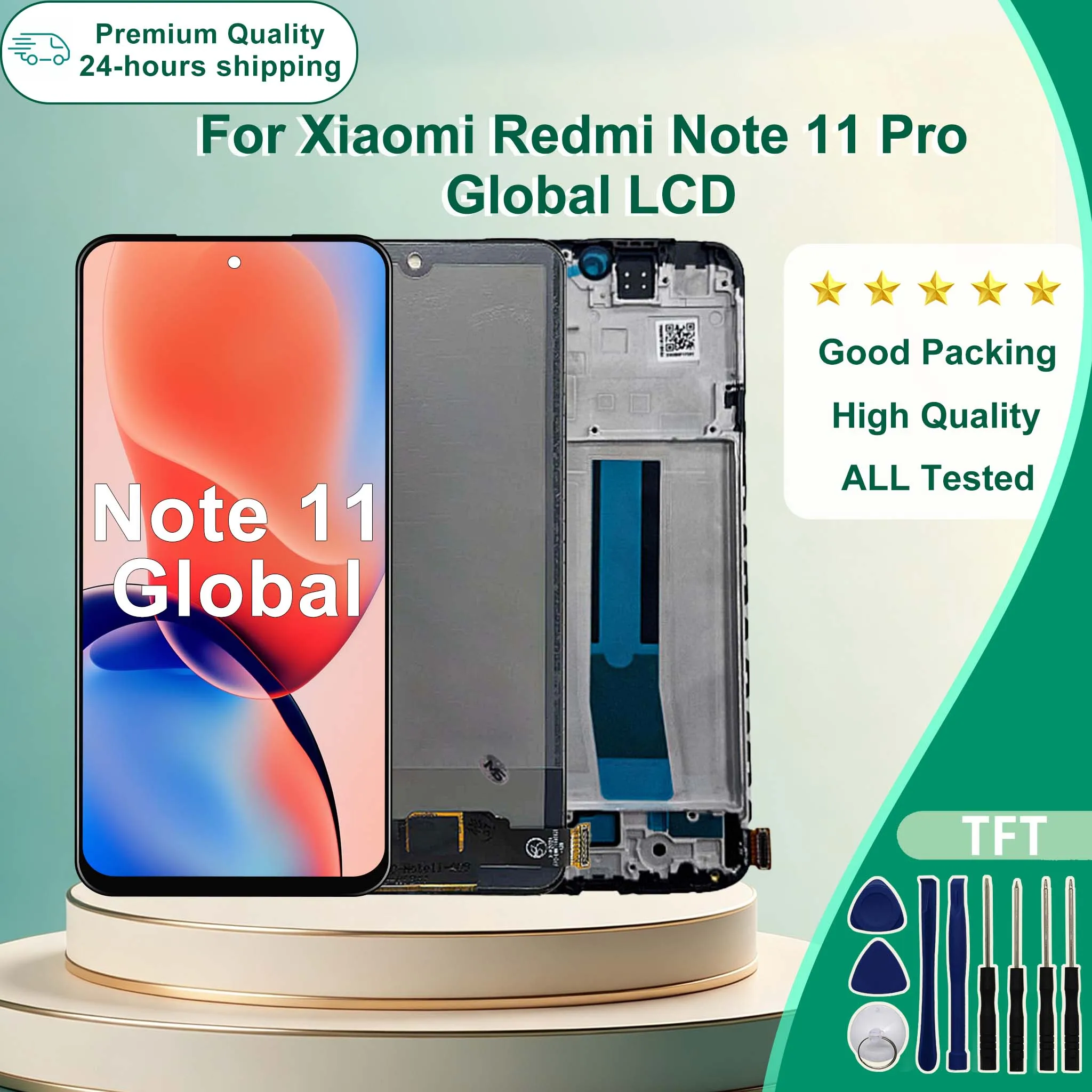 6.43'' TFT For Xiaomi Redmi Note 11 Global LCD Touch Screen Digitizer For Redmi Note 11 Global Display Assembly Replacement Part