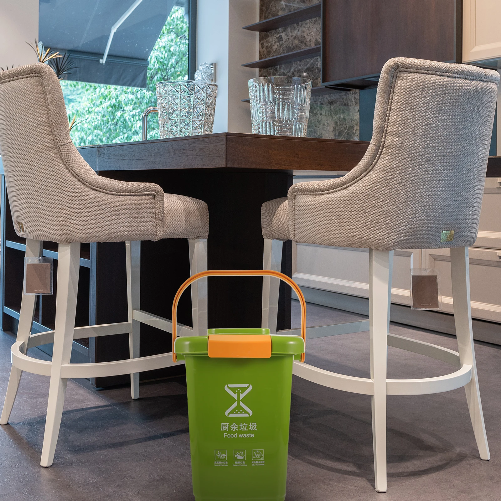 

Mini 10L Can Lid Kitchen Garbage Can Kitchen Bedroom Bathroom Food Waste Container Plastic Garbage Bin Storage Bucket