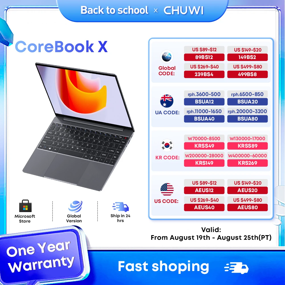 

CHUWI CoreBook X Gaming Laptop 16GB RAM 512GB SSD Intel i3-1215U Six Core 14.1 inch FHD IPS Screen WIFI6 Windows11 Laptops PC