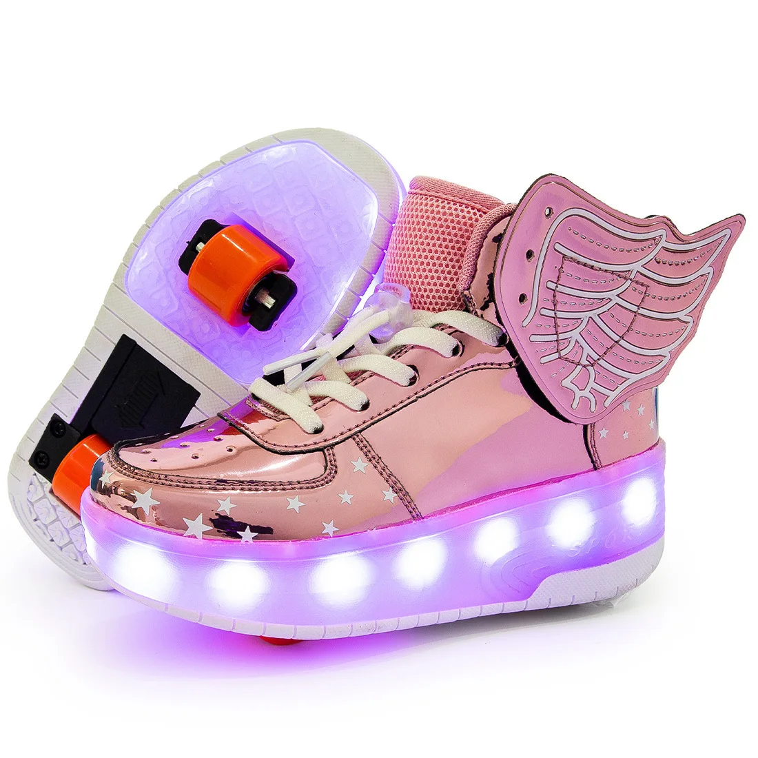 

Kids Luminous Board Shoes Walking Shoes Children's Shoes Double Wings Roller Skate Shoes Boys Girls Two Wheels LED Flying Shoes