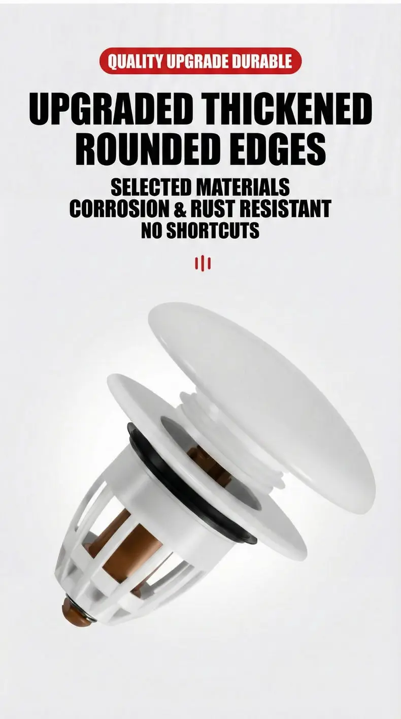 

Многофункциональная сливная пробка для раковины для ванной комнаты и кухни, универсальное дренажное устройство с защитой от запаха и насекомых, умывальник, ловушка для воды