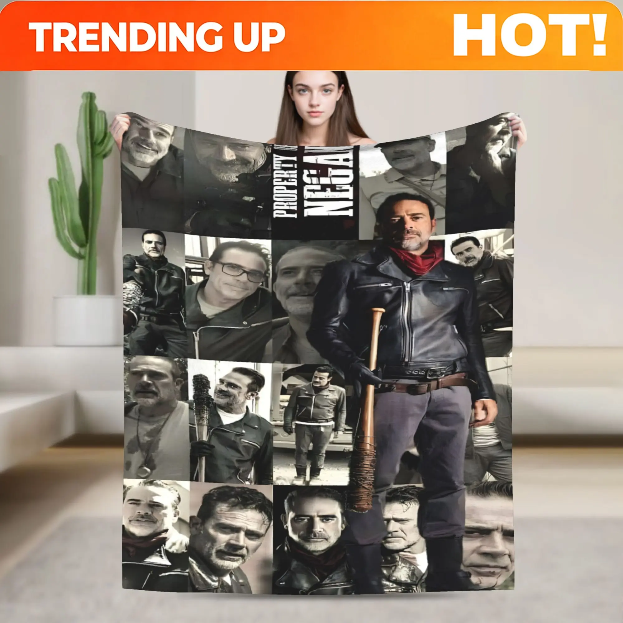 Customize Negan Inspired Flannel Blanket | Warm And Comfortable For Living Room, Office, Travel | Perfect Gift For Family, Home