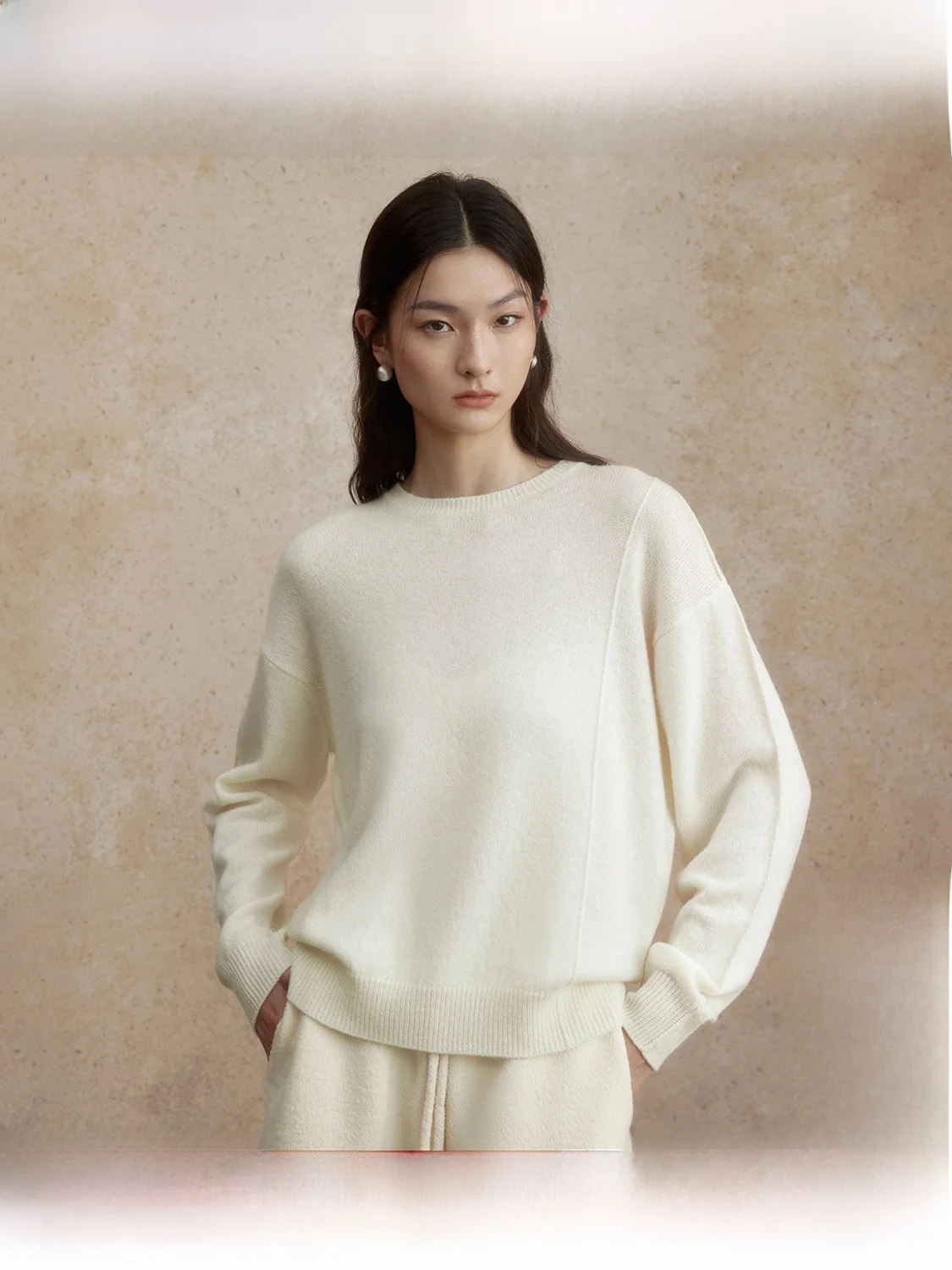 

ZhiZhi One-Trace Sand Women's Full Wool round Ne Sweatirt Casual Winter Personali Overhead irt Commute Sle Long Sve