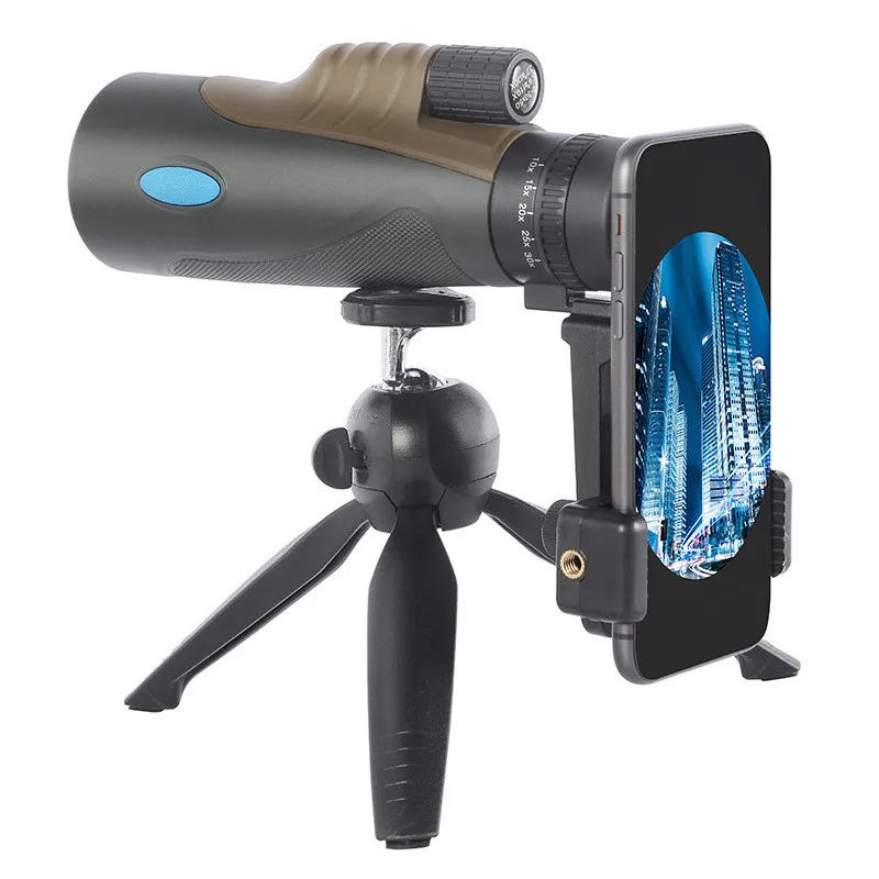 Single tube 10-30x50 high-definition continuous zoom high-power telescope suitable for outdoor travel