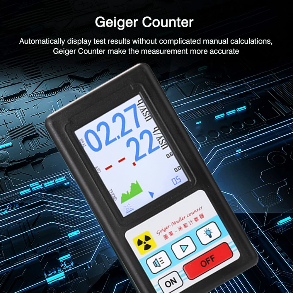 Nuclear Radiation Detector Color Display Screen Geiger Counter Personal Dosimeter Marble Detectors Beta Gamma X-ray Tester