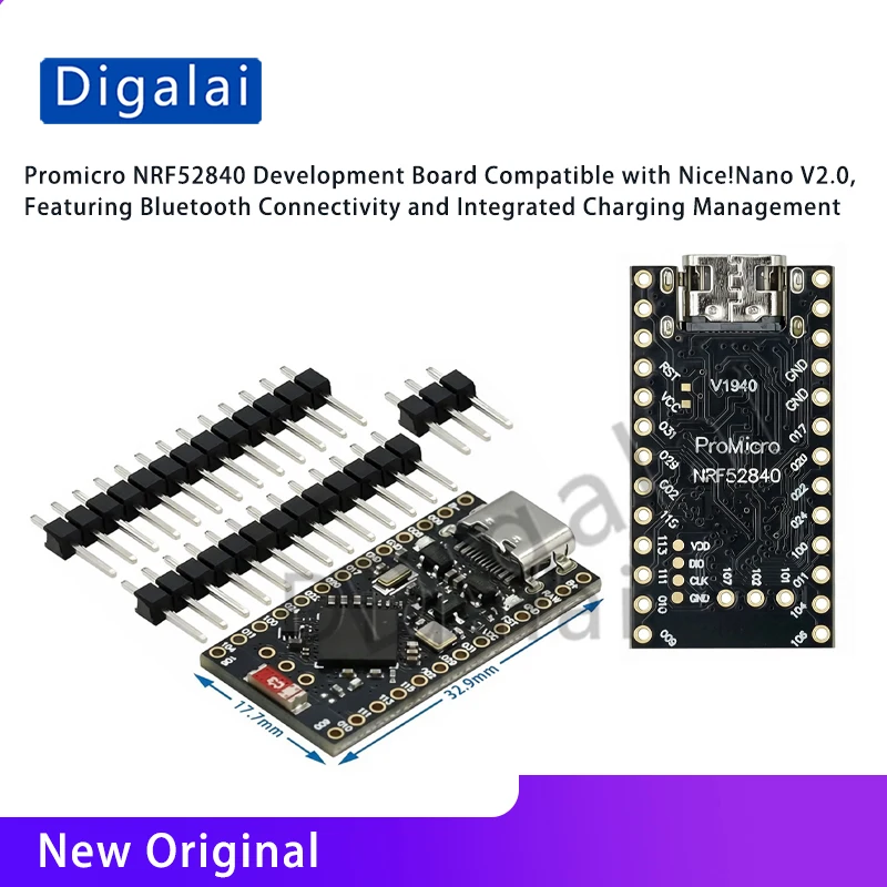 

Promicro NRF52840 Development Board Compatible with nice!nano V2.0 with Bluetooth and Charging Management
