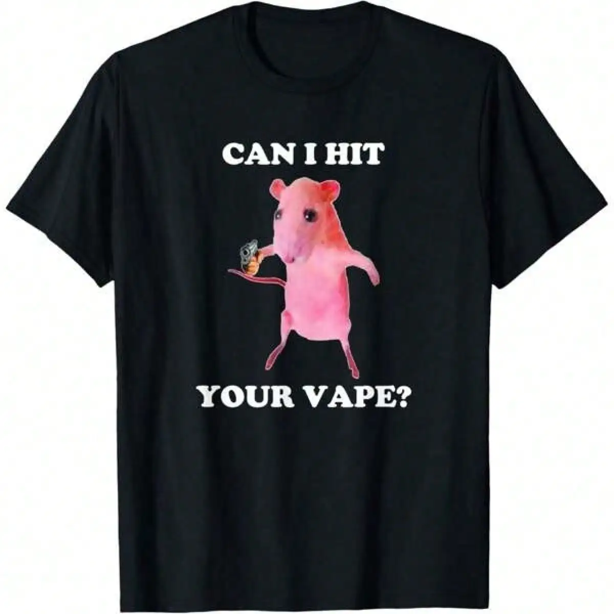 T Shirt Print ,Graphic-Cotton Tees Size Plus,Can I Hit Your Vape? Funny Rat T-Shirt Daily T-Shirt Women Girls T-Shirt,With Shirt,Summer Tops,Shirt Suitable