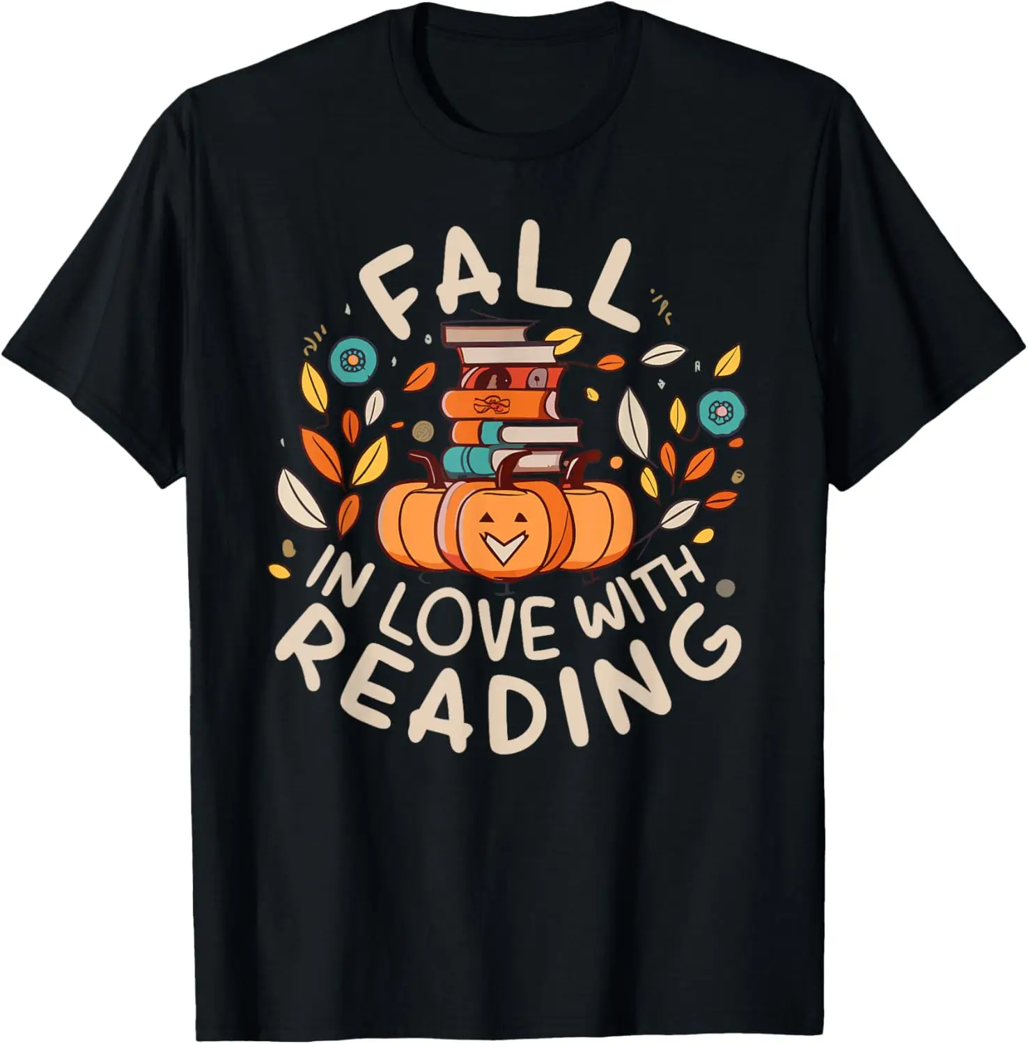 

Футболка Fall In Love With Reading Book Осенние тыквы и учителя