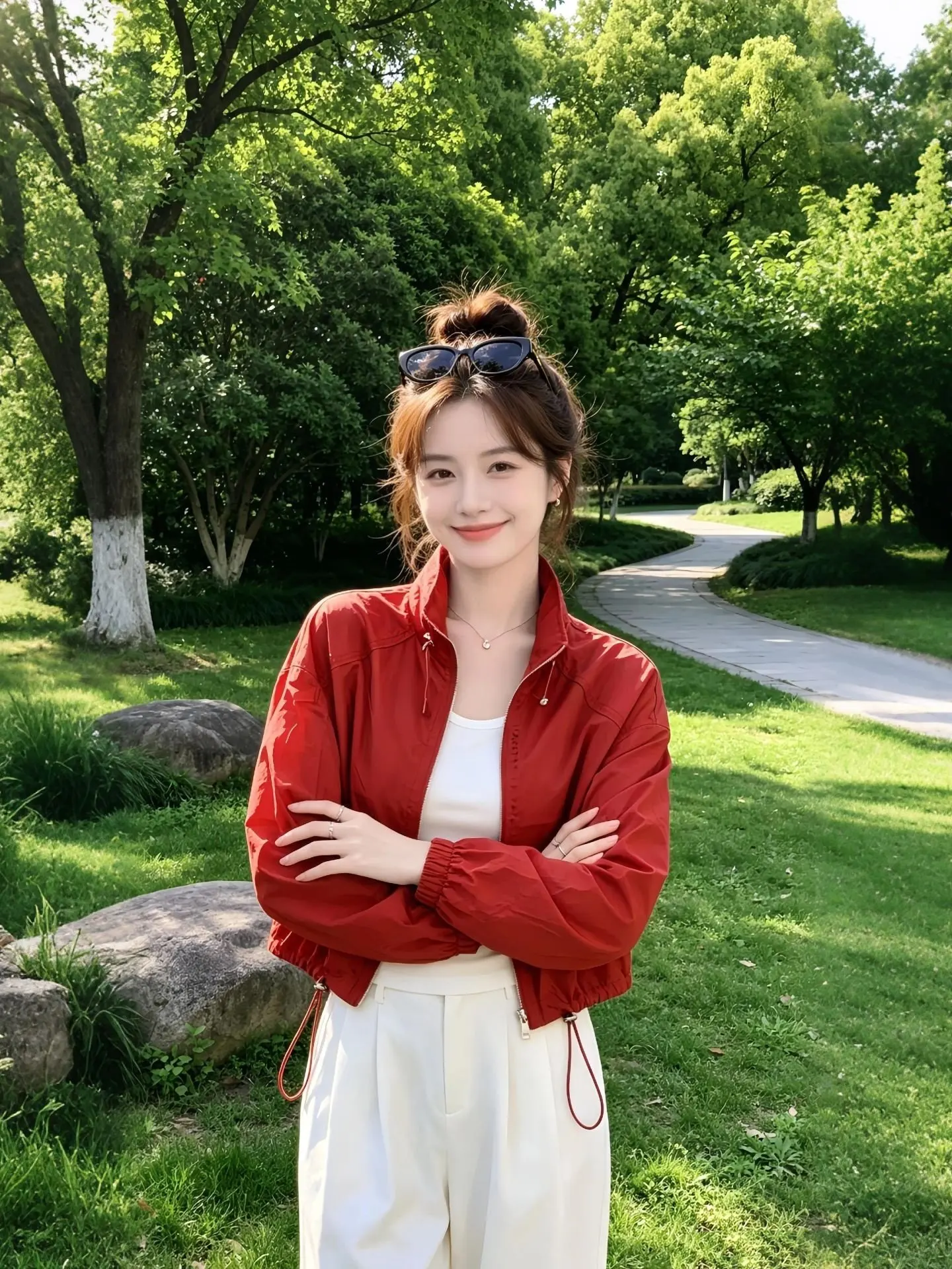 Fashionable Lightweight Breathable Ladies' Summer Outerwear Sun Protection Slimming Top Versatile Zipper Closure Long Sleeve