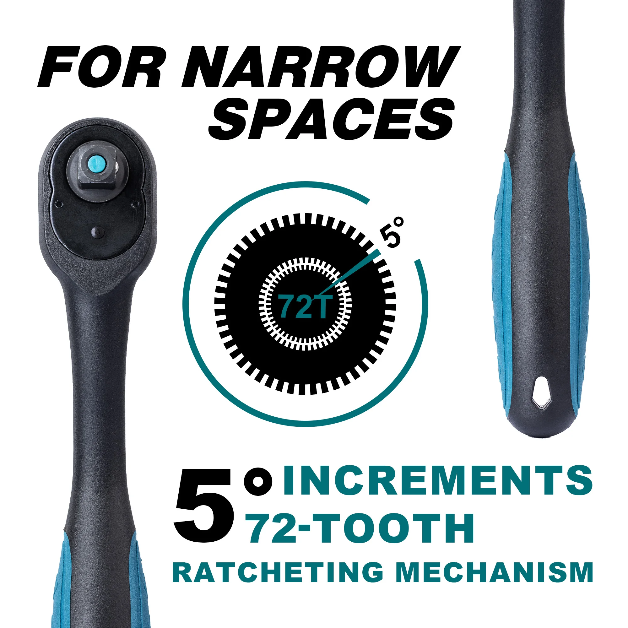 Libra ton Ratschen satz, 3 Stück 1/2 ", 3/8", 1/4 "Ratschen griff mit Tropfen kopf, Schnellverschluss-Ratschen set mit Komfort griff