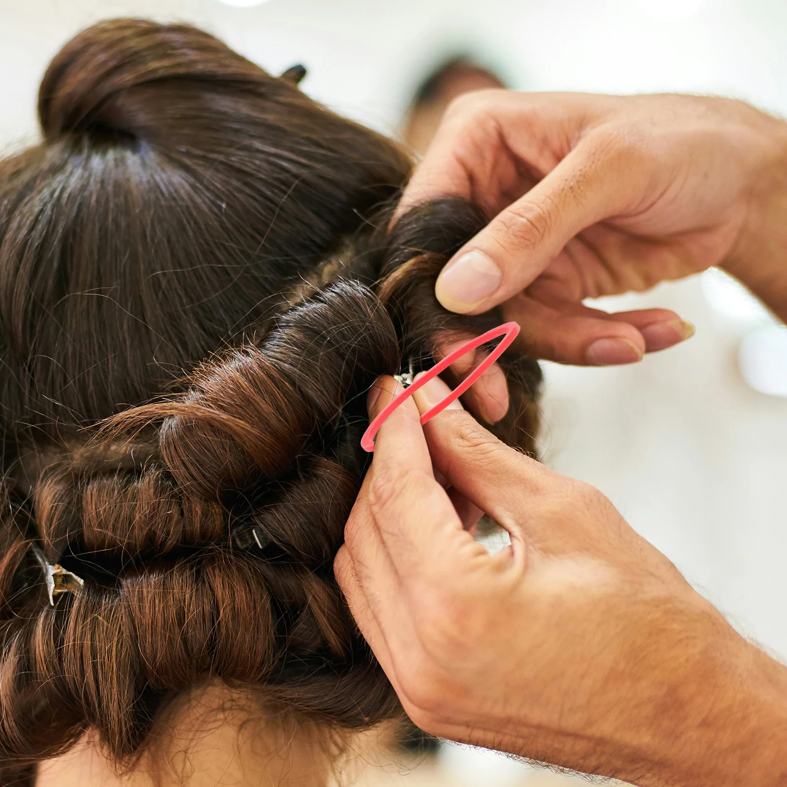 1 حزمة الأربطة المطاطية السيليكون المقاومة للحرارة لصالون بيرمز اكسسوارات التصميم عدم الانزلاق العلاقات الشعر ارتفاع درجة الحرارة سيليكون #3