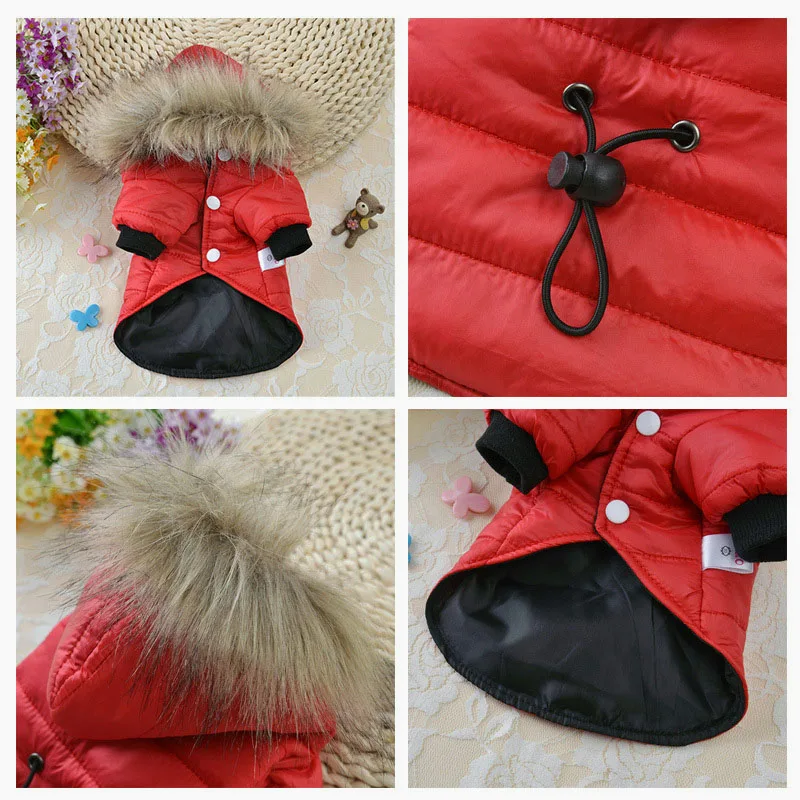 Winter Warm Pet Dog Hoodie Soft Cotton Pet Clothes Waterproof Puppy Jacket for Small Medium Dogs Coat Chihuahua Bulldog Costume