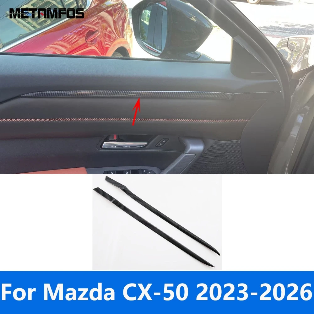 

Inside Door Panel Molding Trim Sticker For Mazda CX-50 CX50 2023 2024 2025 2026 Carbon Fiber Interior Accessories Car Styling