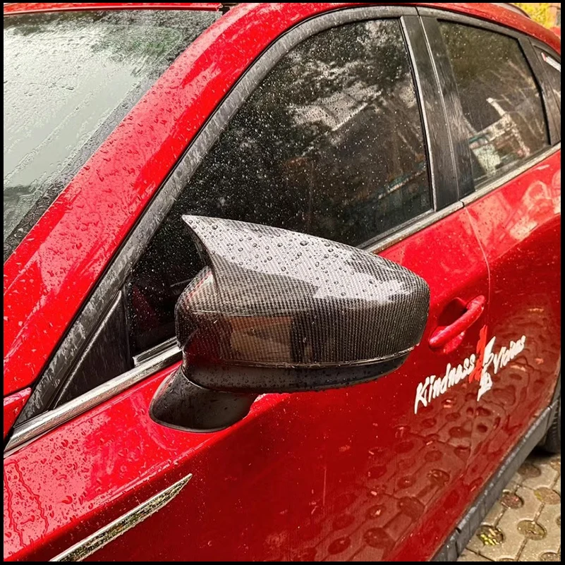 

FOR Mazda CX-5 CX5 2017-2024 SIDE REARVIEW MIRROR COVER STICKER TRIM With Horn Car-styling Auto Parts Accessories