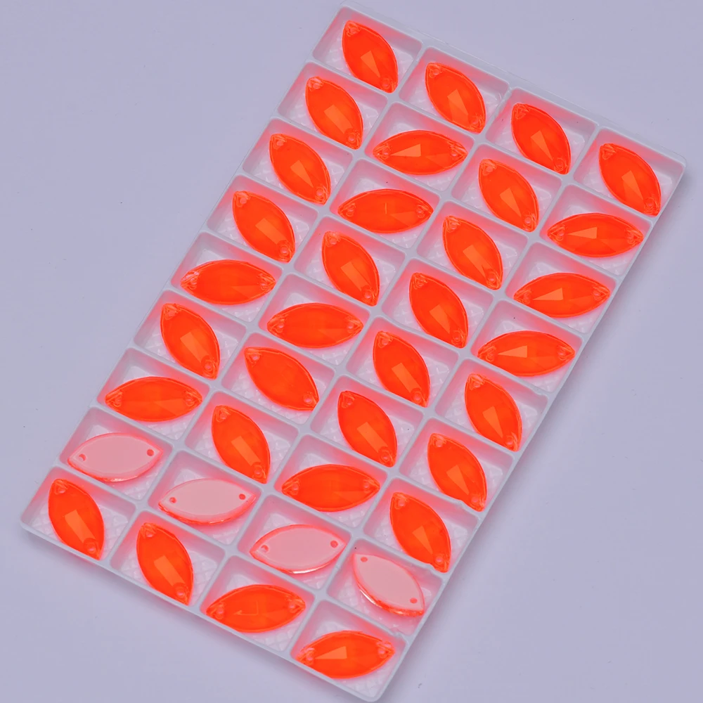 PUBRILEX Neon Flachboden-Strasssteine zum Aufnähen, Glas-Navette, DIY-Näh- und Bastelzubehör, Kristalle für Handarbeiten und Kleidungsdekoration – Detail 14