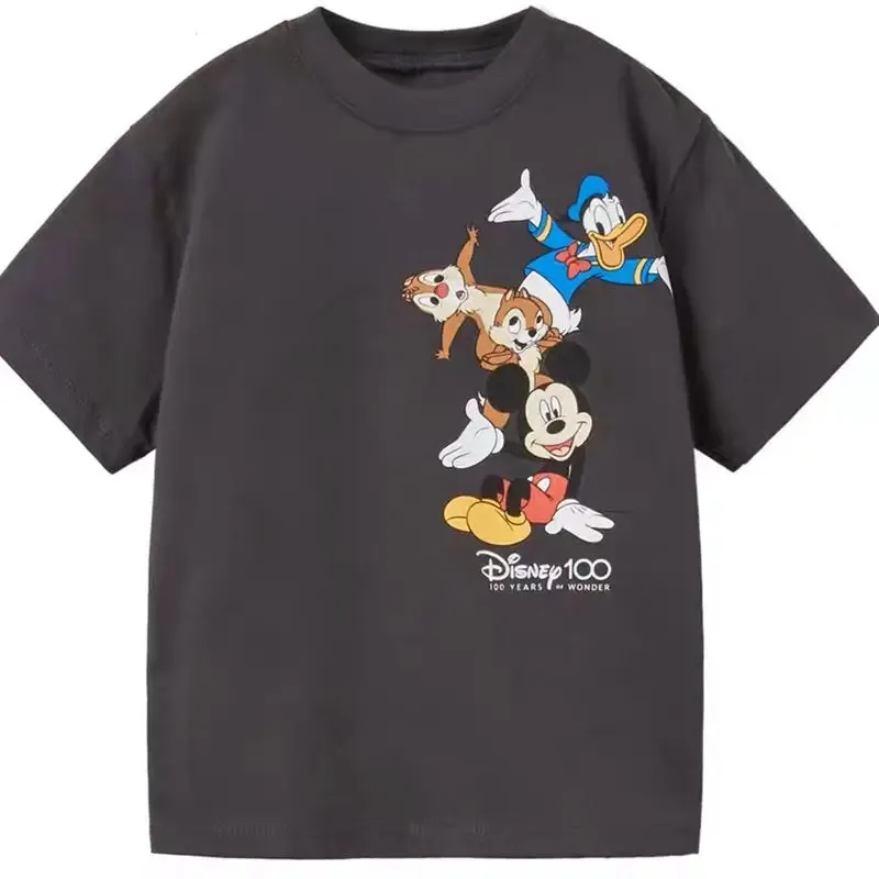 Disney Mickey Mouse Children Cotton T-Shirt Kawaii T Shirt Anime Cartoon Children Casual Clothes Tee Shirt Kid Girl Boy Y2K Top