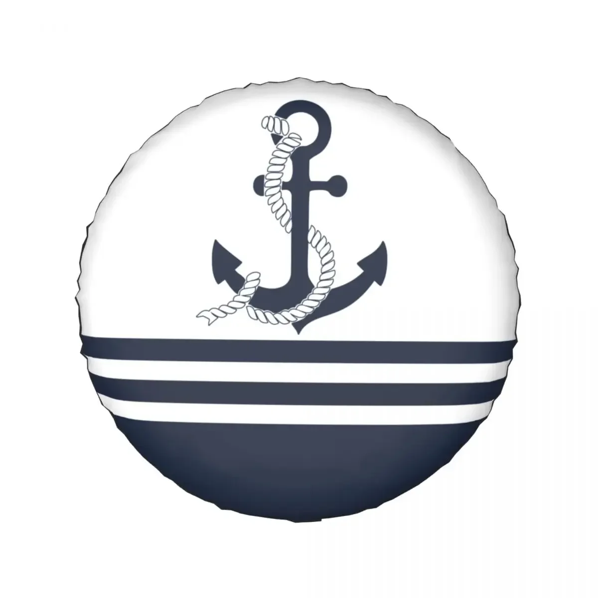 Nautical Blue Anchors With Blue White Stripes Spare Tire Cover for Jeep RV SUV 4WD Sailing Sailor Car Wheel Protector Covers