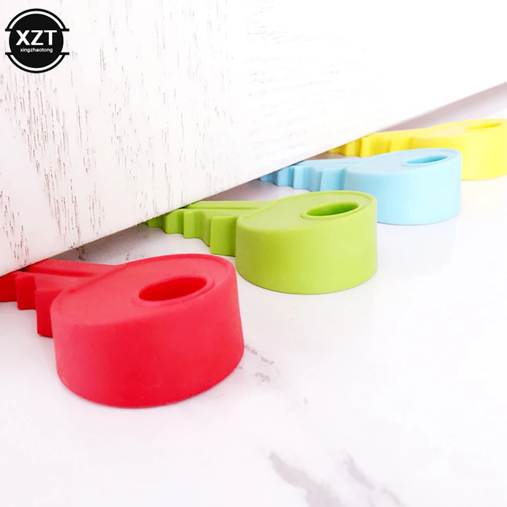 1Pc Cute Key Style Silicone Rubber Door Stopper Anti-Collision Crash Safety Door Stopper Home Decor Kid Baby Finger Protection W