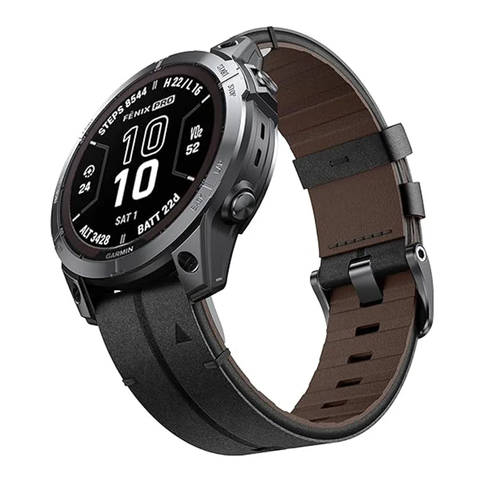22mm 26mm Genuine Leather Watchband For Garmin Fenix 7X 6 PRO 5 3 Strap For Garmin Tactix 7 AMOLED Delta Bravo band QuickFit