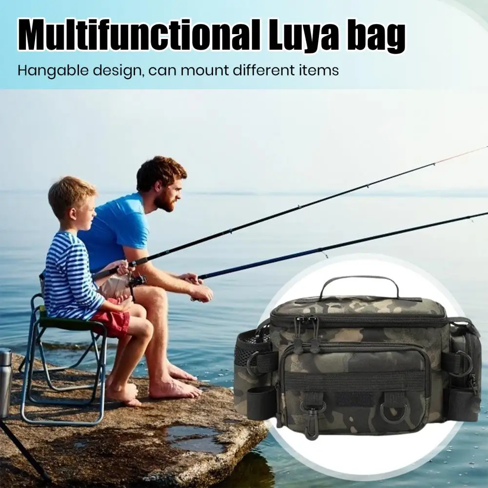 Capacity Fishing Bag Capacity Fishing Pouch Waterproof Oxford Cloth Fishing Gear Bag with Multi-pocket for Lure for Anglers