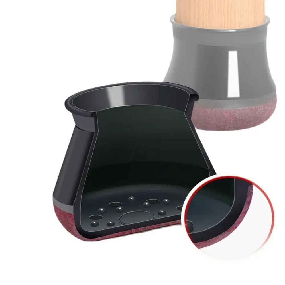 Wrapped Felt Bottom Chair Caps Cover Floor Protectors Non-Slip Chair Leg Cover Silicone Thickened Chair Leg Floor Protector