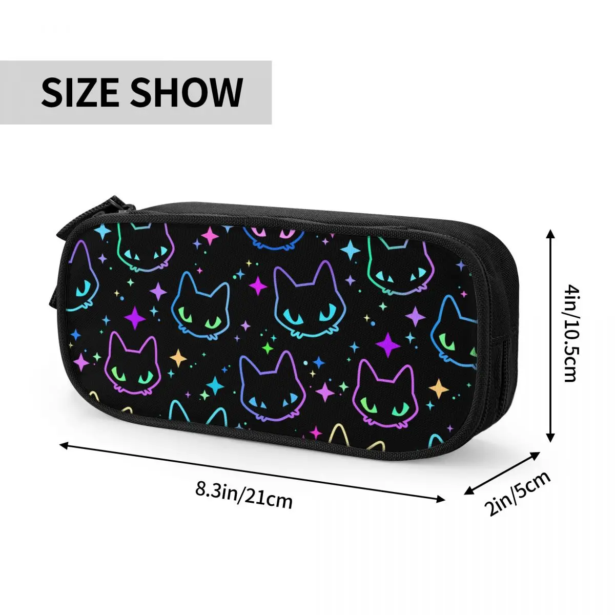 Imagem -06 - Colorido Neon Cat Lápis Cases Criativo Lápis Pouch Pen Holder para Estudantes Bolsas de Grande Capacidade Papelaria Escolar Presentes