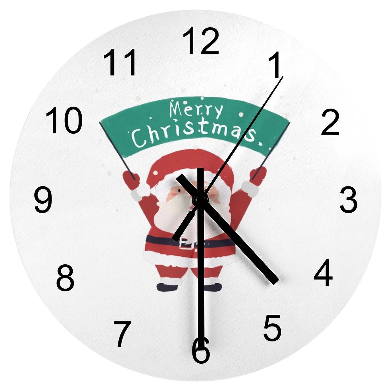 

Living Room Wall Clock Santa Claus Clocks 12 inch Mute Fashion Round 3D Display Circular Minimalist