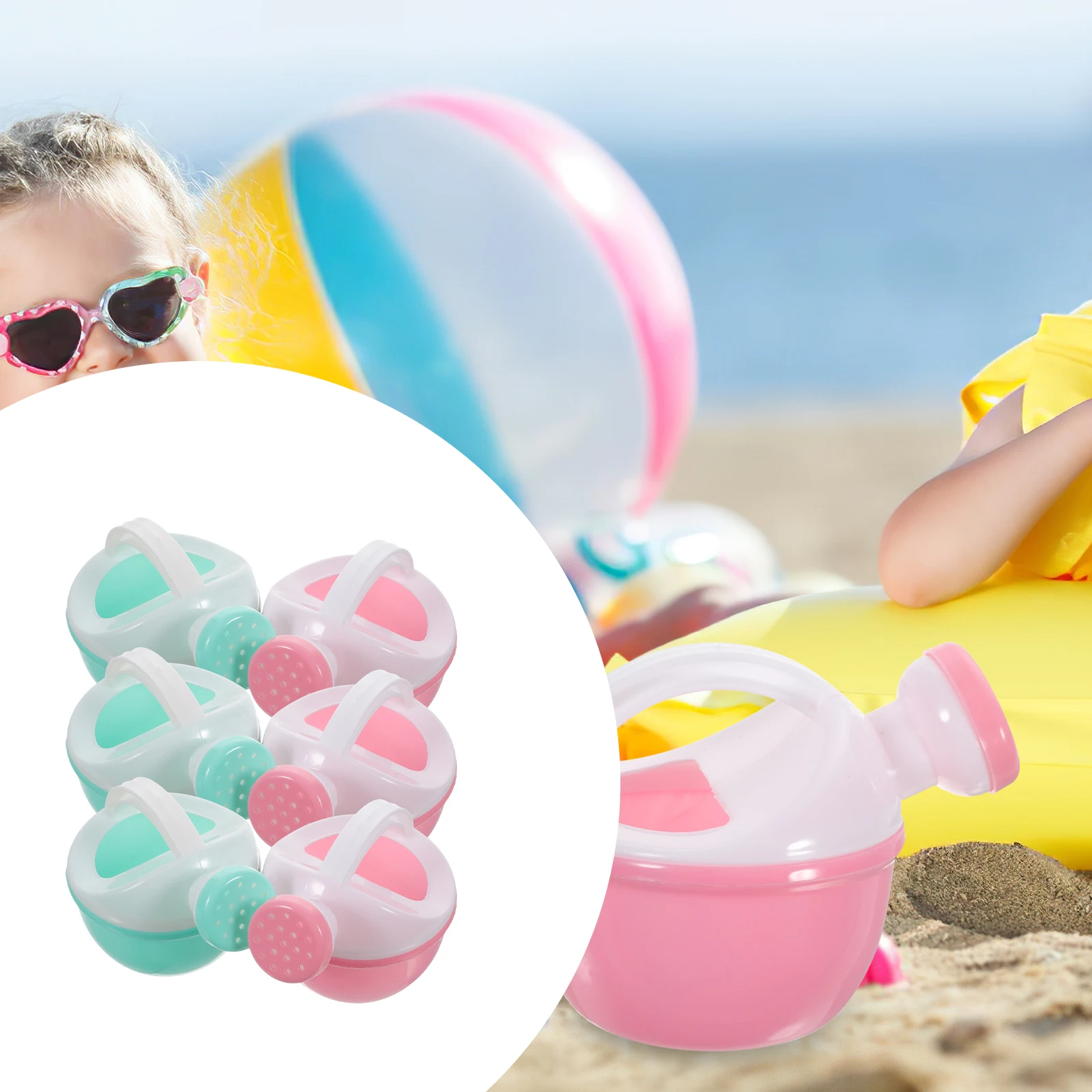 Arrosoir pour enfants, couleurs aléatoires, petite taille, jouet de jardin de plage, Portable, bain, douche, outils de sable en plastique, 6 pièces