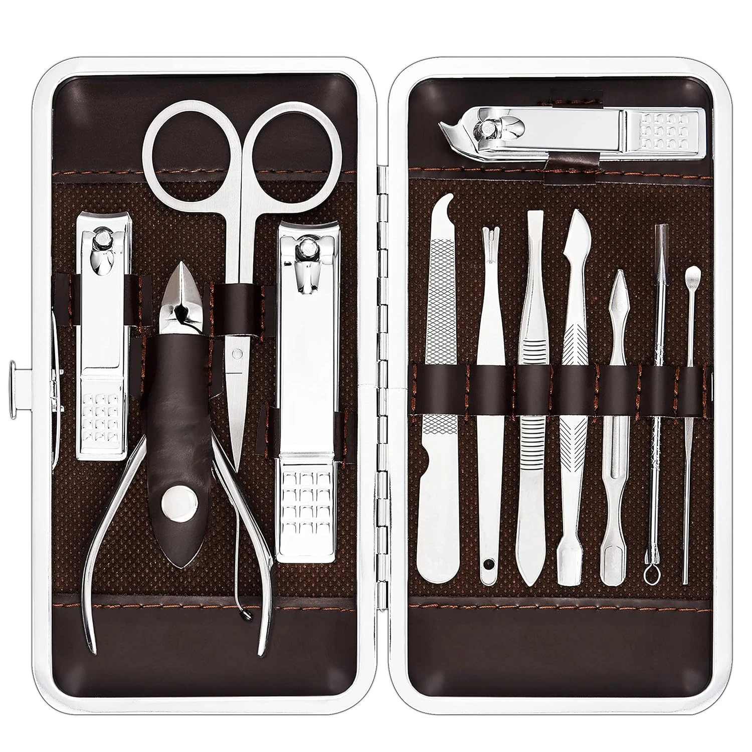 

Luxurious Manicure Pedicure Set – High-Quality Stainless Steel Grooming Kit for Men and Women – Complete Nail Care Kit with