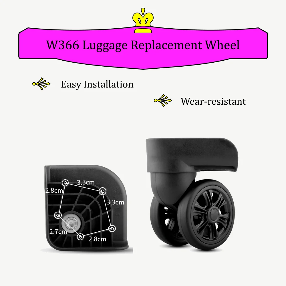 W366 Suitcases Wheel Luggage Password Box Repair Pulley The Diplomat Suitcase Trunk Resist Compression Replacement Rollers