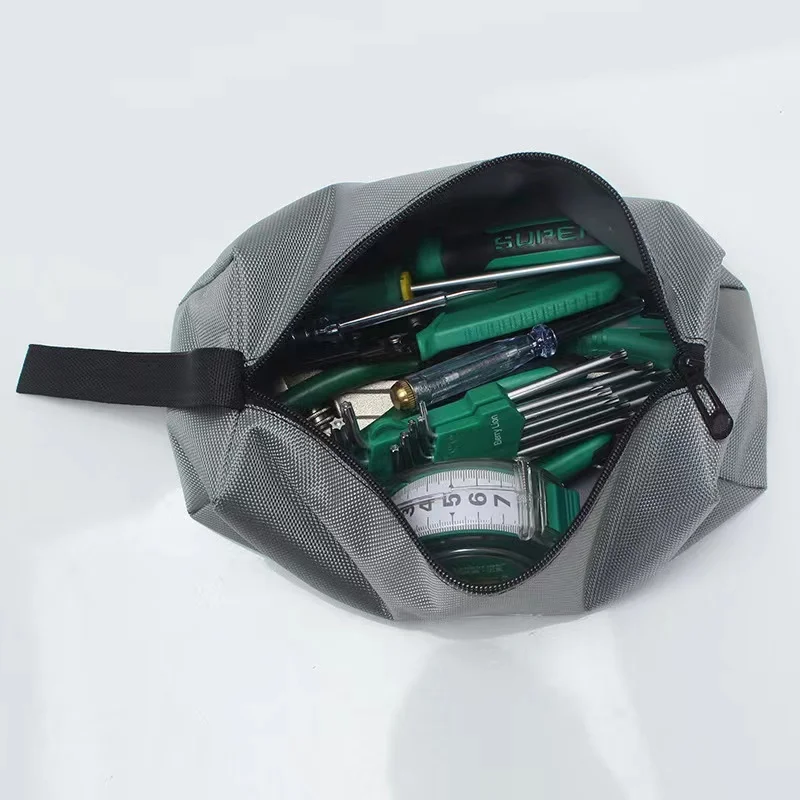 Oxford Canvas Tool kit Waterproof Storage Hand Tool Bag Screws Nails Drill Bit Metal Parts Fishing Makeup Organizer Pouch Case