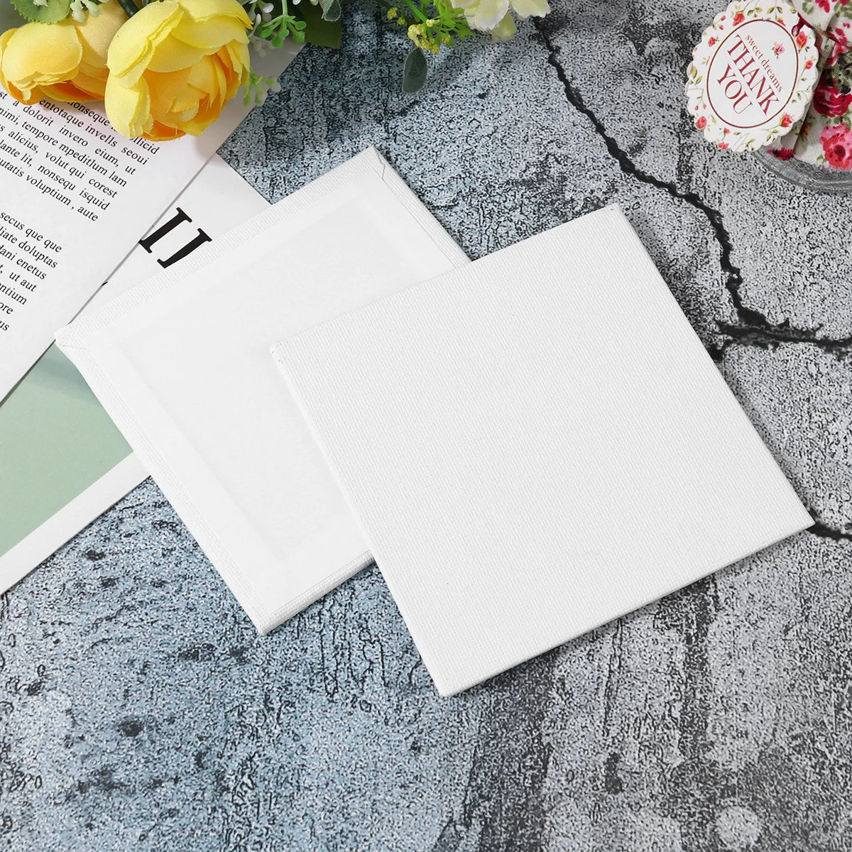 

10 Pcs Thicken Cotton Drawing Board Thicken Painting Board Artist Paper Board Oil Paint Sketchpad (White, 4x4inch)